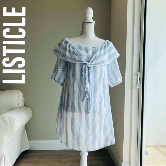 Listicle Denim Mini Dress
